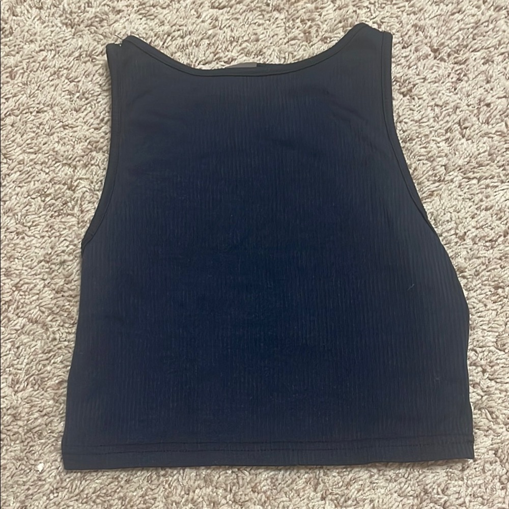 Black Cropped Workout Top
